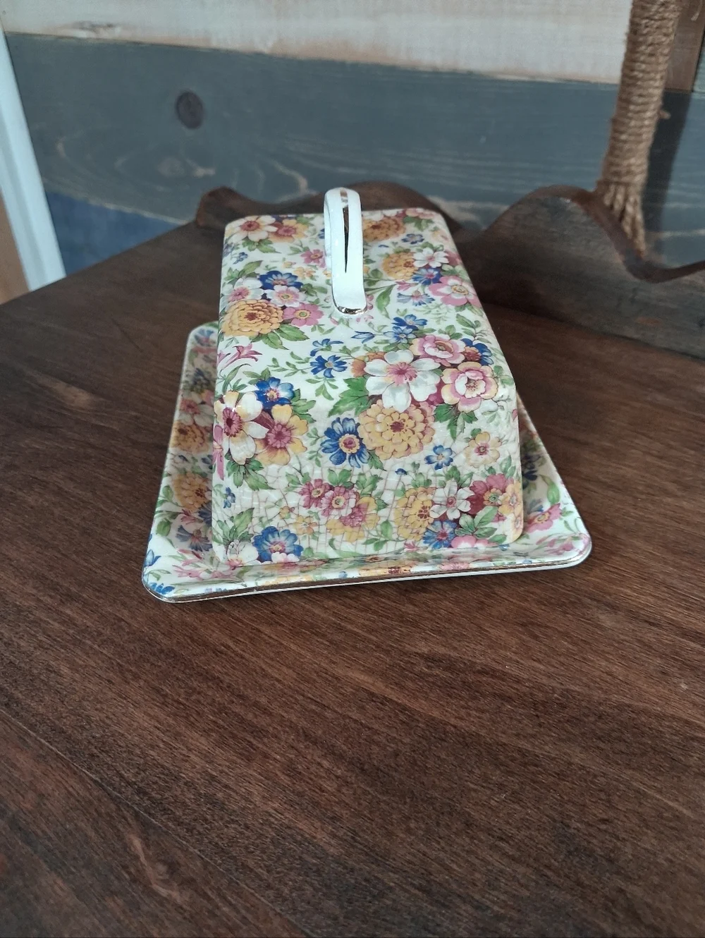 Lord Nelson Ware Chintzware Cheese Wedge Dish Butter Dish